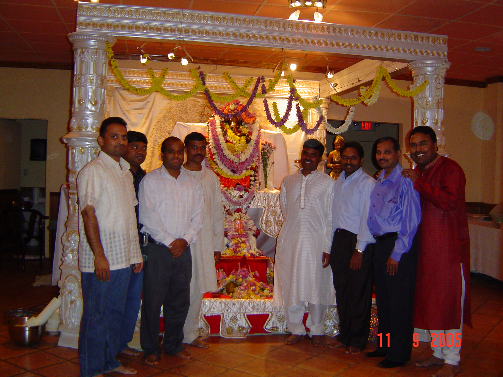 Group at Kalabharathi ceremonial shrine