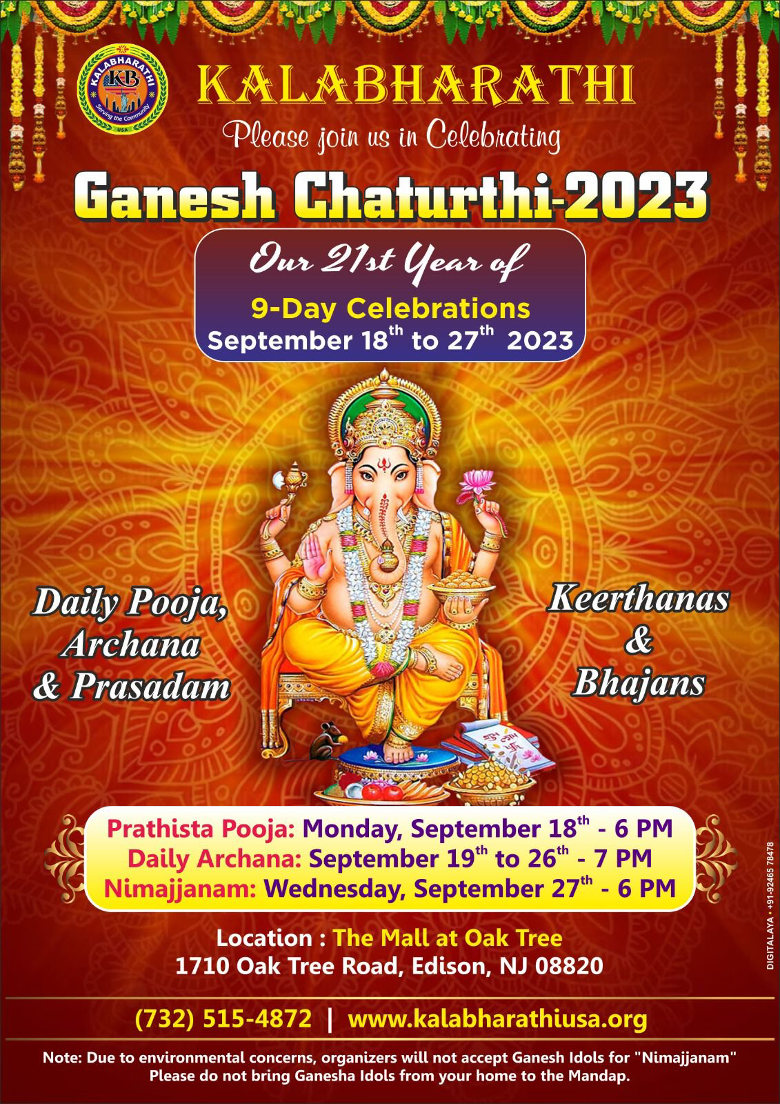 Ganesh Chaturthi 2023 event poster